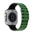 For Apple Watch Ultra 2 49mm Two-color Magnetic Silicone Watch Band(Green Black) - 1