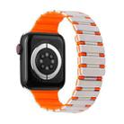 For Apple Watch Series 9 45mm Two-color Magnetic Silicone Watch Band(Starlight Orange) - 1