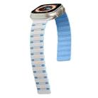 For Apple Watch Series 9 45mm Two-color Magnetic Silicone Watch Band(Antique White Mist Blue) - 2