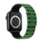 For Apple Watch Series 9 45mm Two-color Magnetic Silicone Watch Band(Green Black) - 1