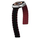 For Apple Watch Series 9 45mm Two-color Magnetic Silicone Watch Band(Black Wine Red) - 2