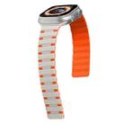 For Apple Watch Ultra 49mm Two-color Magnetic Silicone Watch Band(Starlight Orange) - 2