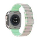 For Apple Watch Ultra 49mm Two-color Magnetic Silicone Watch Band(Starlight Mint) - 1