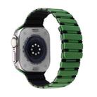 For Apple Watch Ultra 49mm Two-color Magnetic Silicone Watch Band(Green Black) - 1