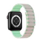 For Apple Watch Series 8 41mm Two-color Magnetic Silicone Watch Band(Starlight Mint) - 1