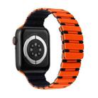 For Apple Watch Series 8 41mm Two-color Magnetic Silicone Watch Band(Orange Black) - 1