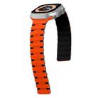 For Apple Watch Series 8 45mm Two-color Magnetic Silicone Watch Band(Orange Black) - 2