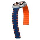 For Apple Watch Series 8 45mm Two-color Magnetic Silicone Watch Band(Midnight Blue Orange) - 2