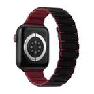 For Apple Watch SE 2022 40mm Two-color Magnetic Silicone Watch Band(Black Wine Red) - 1