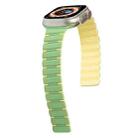 For Apple Watch Series 4 44mm Two-color Magnetic Silicone Watch Band(Mint Light Yellow) - 2