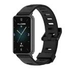 For Honor Band 9 MIJOBS Flat Hole Breathable TPU Watch Band(Black) - 1