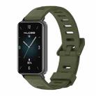 For Honor Band 9 MIJOBS Flat Hole Breathable TPU Watch Band(Army Green Black) - 1