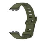 For Honor Band 9 MIJOBS Flat Hole Breathable TPU Watch Band(Army Green Black) - 2