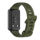 For Honor Band 9 MIJOBS Flat Hole Breathable TPU Watch Band(Army Green Black) - 3