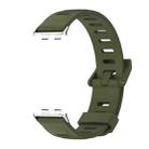 For Honor Band 9 MIJOBS Flat Hole Breathable TPU Watch Band(Army Green Silver) - 2