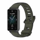 For Honor Band 9 MIJOBS Flat Hole Breathable TPU Watch Band(Khaki Green Black) - 1