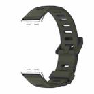 For Honor Band 9 MIJOBS Flat Hole Breathable TPU Watch Band(Khaki Green Silver) - 2