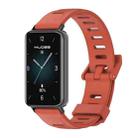 For Honor Band 9 MIJOBS Flat Hole Breathable TPU Watch Band(Orange Black) - 1