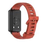 For Honor Band 9 MIJOBS Flat Hole Breathable TPU Watch Band(Orange Black) - 3