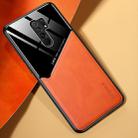 For Xiaomi Redmi 9 All-inclusive Leather + Organic Glass Phone Case with Metal Iron Sheet(Orange) - 1
