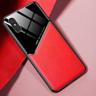 For Xiaomi Redmi 9A All-inclusive Leather + Organic Glass Phone Case with Metal Iron Sheet(Red) - 1