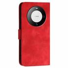 For Huawei Mate 60 Pro YX0080 Grid Butterfly Embossed Pattern Flip Leather Phone Case with Lanyard(Red) - 3