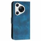 For Huawei Pura 70 YX0080 Grid Butterfly Embossed Pattern Flip Leather Phone Case with Lanyard(Dark Blue) - 3