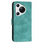 For Huawei Pura 70 YX0080 Grid Butterfly Embossed Pattern Flip Leather Phone Case with Lanyard(Light Blue) - 3