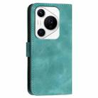 For Huawei Pura 70 Pro / 70 Pro+ YX0080 Grid Butterfly Embossed Pattern Flip Leather Phone Case with Lanyard(Light Blue) - 3