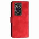 For Huawei Enjoy 70 YX0080 Grid Butterfly Embossed Pattern Flip Leather Phone Case with Lanyard(Red) - 3