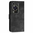 For Huawei Enjoy 70 Grid Butterfly Embossed Pattern Leather Phone Case with Lanyard(Black) - 3