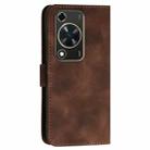 For Huawei Enjoy 70 YX0080 Grid Butterfly Embossed Pattern Flip Leather Phone Case with Lanyard(Coffee) - 3