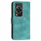 For Huawei Enjoy 70 Grid Butterfly Embossed Pattern Leather Phone Case with Lanyard(Light Blue) - 3