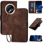 For Huawei Mate 70 Pro / Mate 70 Pro+ Grid Butterfly Embossed Pattern Leather Phone Case with Lanyard(Coffee) - 1