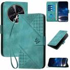 For Huawei nova 12i Grid Butterfly Embossed Pattern Leather Phone Case with Lanyard(Light Blue) - 1