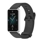 For Honor Band 9 MIJOBS Solid Color Silicone Watch Band(Khaki Green Silver) - 1