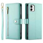 For Samsung Galaxy A05 Nine Card-slot Zipper Wallet Bag Leather Phone Case(Mint Green) - 2