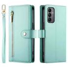 For Samsung Galaxy A05s Nine Card-slot Zipper Wallet Bag Leather Phone Case(Mint Green) - 2