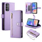 For Samsung Galaxy A05s Nine Card-slot Zipper Wallet Bag Leather Phone Case(Purple) - 1
