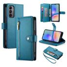 For Samsung Galaxy A05s Nine Card-slot Zipper Wallet Bag Leather Phone Case(Blue) - 1