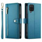 For Samsung Galaxy A12 / M12 Nine Card-slot Zipper Wallet Bag Leather Phone Case(Blue) - 2
