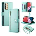 For Samsung Galaxy A13 5G / 4G Nine Card-slot Zipper Wallet Bag Leather Phone Case(Mint Green) - 1