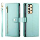 For Samsung Galaxy A13 5G / 4G Nine Card-slot Zipper Wallet Bag Leather Phone Case(Mint Green) - 2