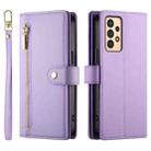 For Samsung Galaxy A13 5G / 4G Nine Card-slot Zipper Wallet Bag Leather Phone Case(Purple) - 2