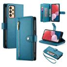 For Samsung Galaxy A13 5G / 4G Nine Card-slot Zipper Wallet Bag Leather Phone Case(Blue) - 1