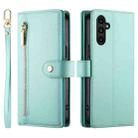 For Samsung Galaxy A14 5G / 4G Nine Card-slot Zipper Wallet Bag Leather Phone Case(Mint Green) - 2