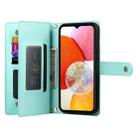 For Samsung Galaxy A14 5G / 4G Nine Card-slot Zipper Wallet Bag Leather Phone Case(Mint Green) - 3