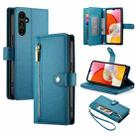 For Samsung Galaxy A14 5G / 4G Nine Card-slot Zipper Wallet Bag Leather Phone Case(Blue) - 1