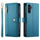 For Samsung Galaxy A14 5G / 4G Nine Card-slot Zipper Wallet Bag Leather Phone Case(Blue) - 2