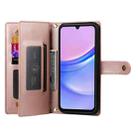 For Samsung Galaxy A15 Nine Card-slot Zipper Wallet Bag Leather Phone Case(Pink) - 3